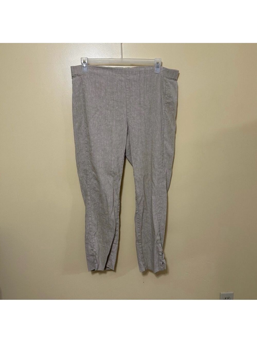 J. Jill Linen Straight Leg Pull On Pants Women Large Tall Beige - Picture 2 of 6
